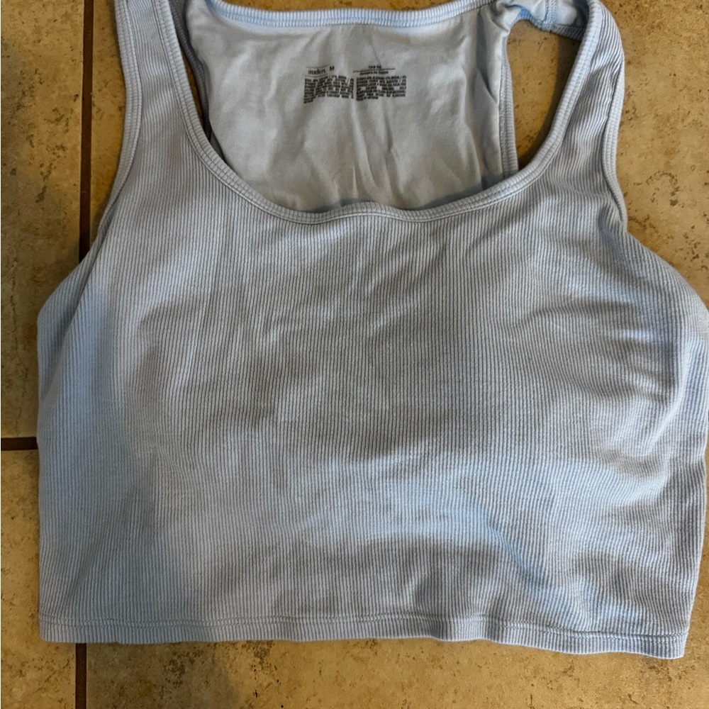 Amazon Light Blue Ribbed Tank Top